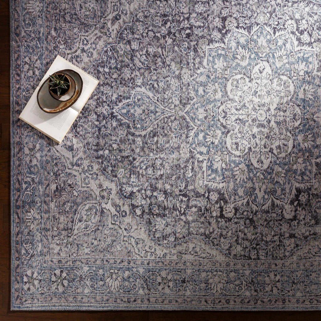 Tavas Blue Persian Style Washable Rug - Clearance