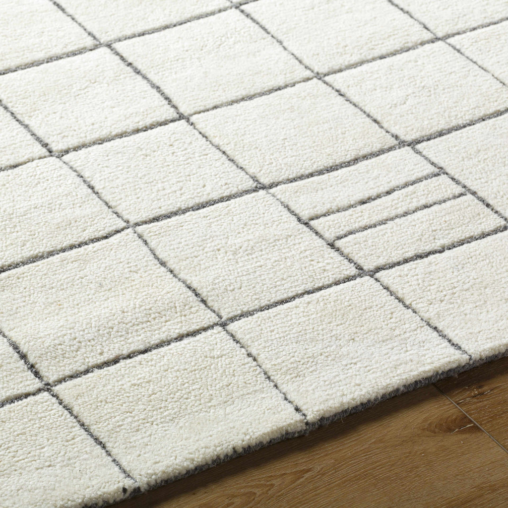 Tanya Pearl White Grid Wool Rug - Clearance