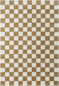 Timin Brown Checkered Wool Area Carpet - Clearance
