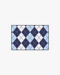 Teddy Bear Argyle Navy & Blue Flatwoven Rug by Humberto Leon