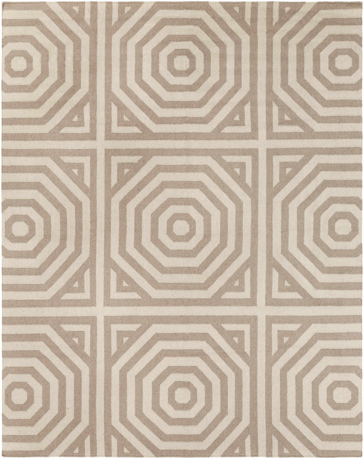 Terlton Ivory Greek Geometric Rug - Clearance