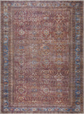 Rust Baki Traditional Washable Area Rug