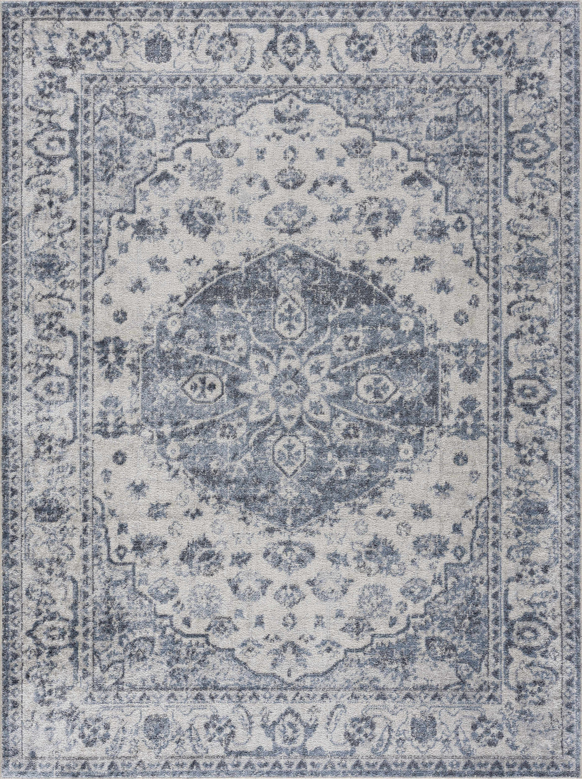 Blue Hiti Washable Area Rug