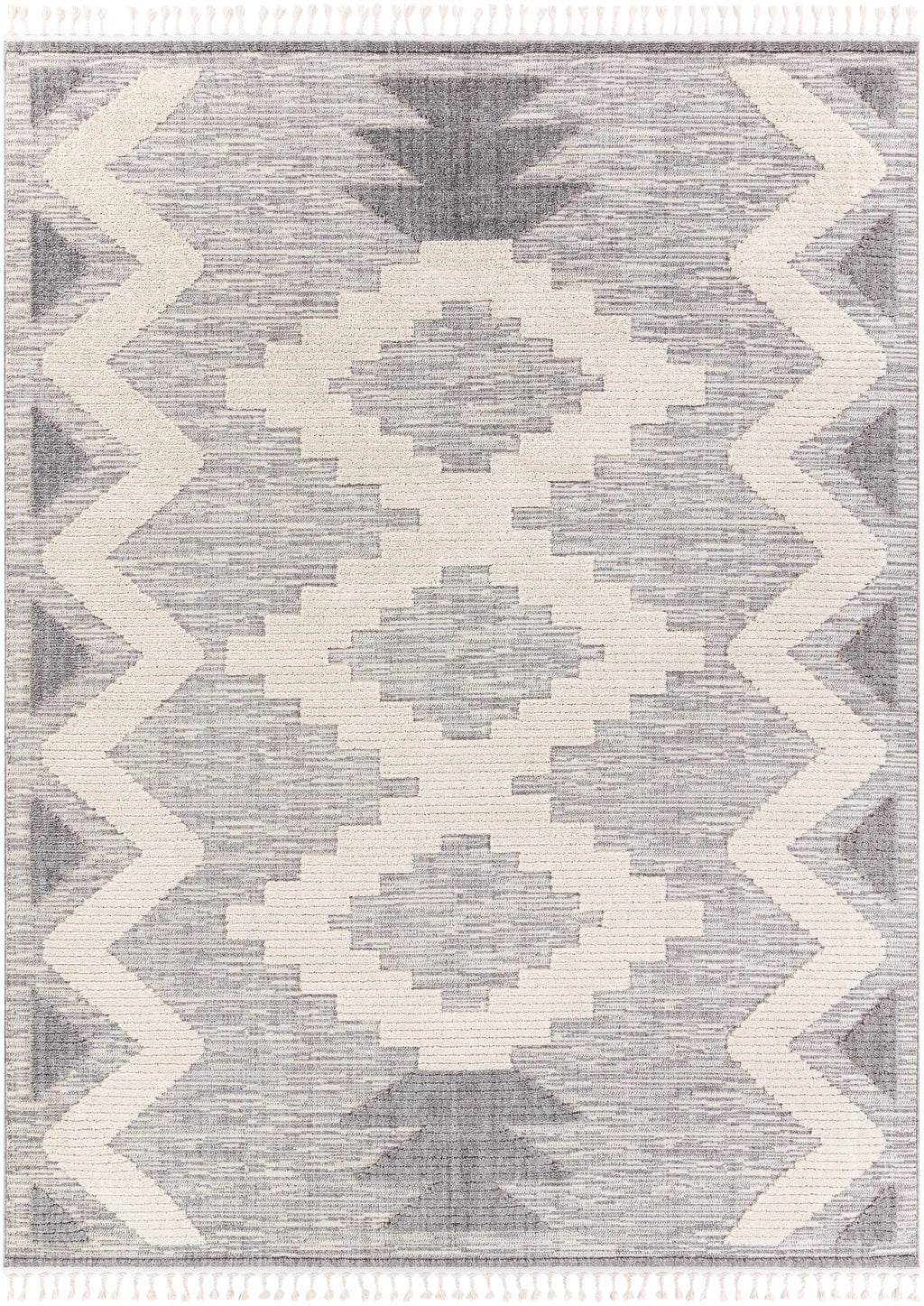 Thornburg High/Low Pile Rug with Tassels - Clearance