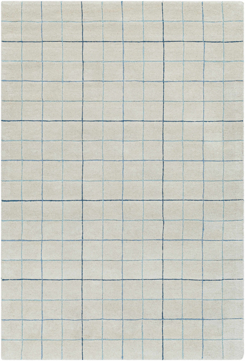 Toshi Beige Grid Wool Rug
