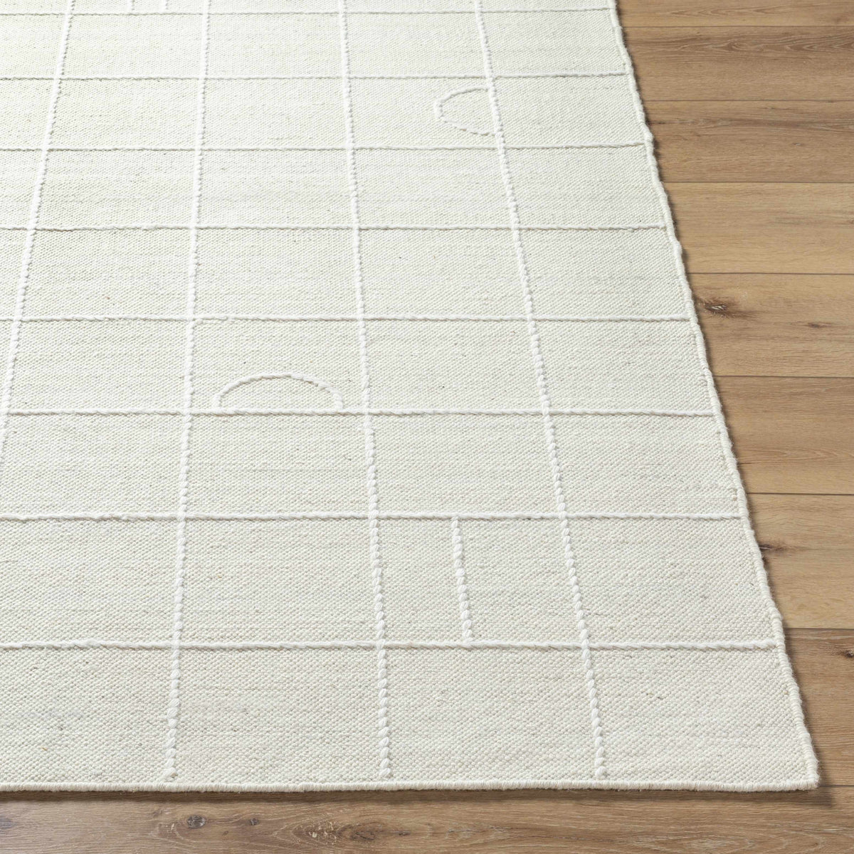 Tieve Off White Checkered Area Rug - Clearance