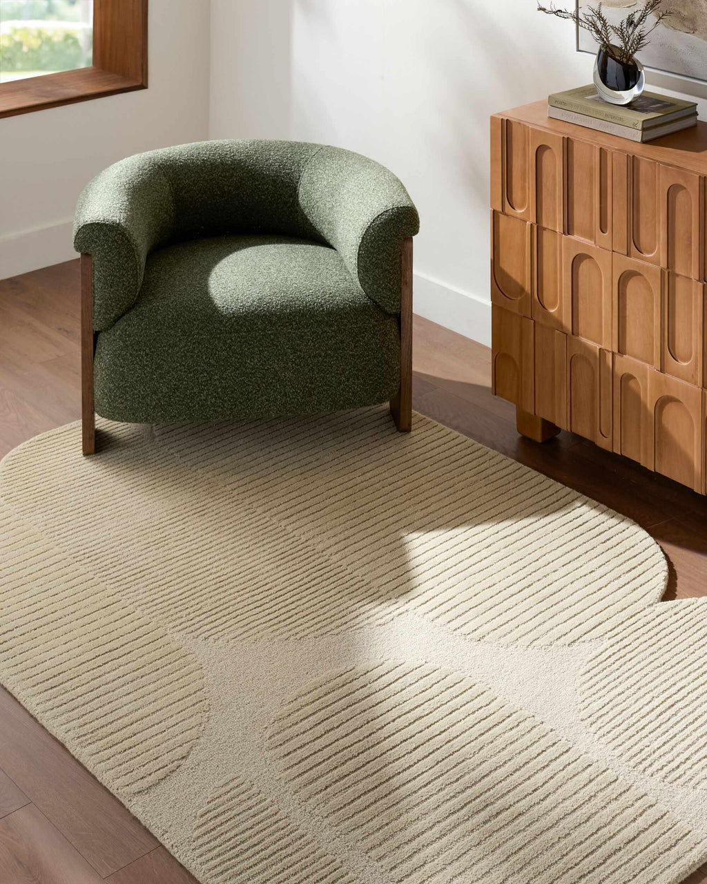 Ecrru Abstract Modern Hand Tufted Wool Area Rug