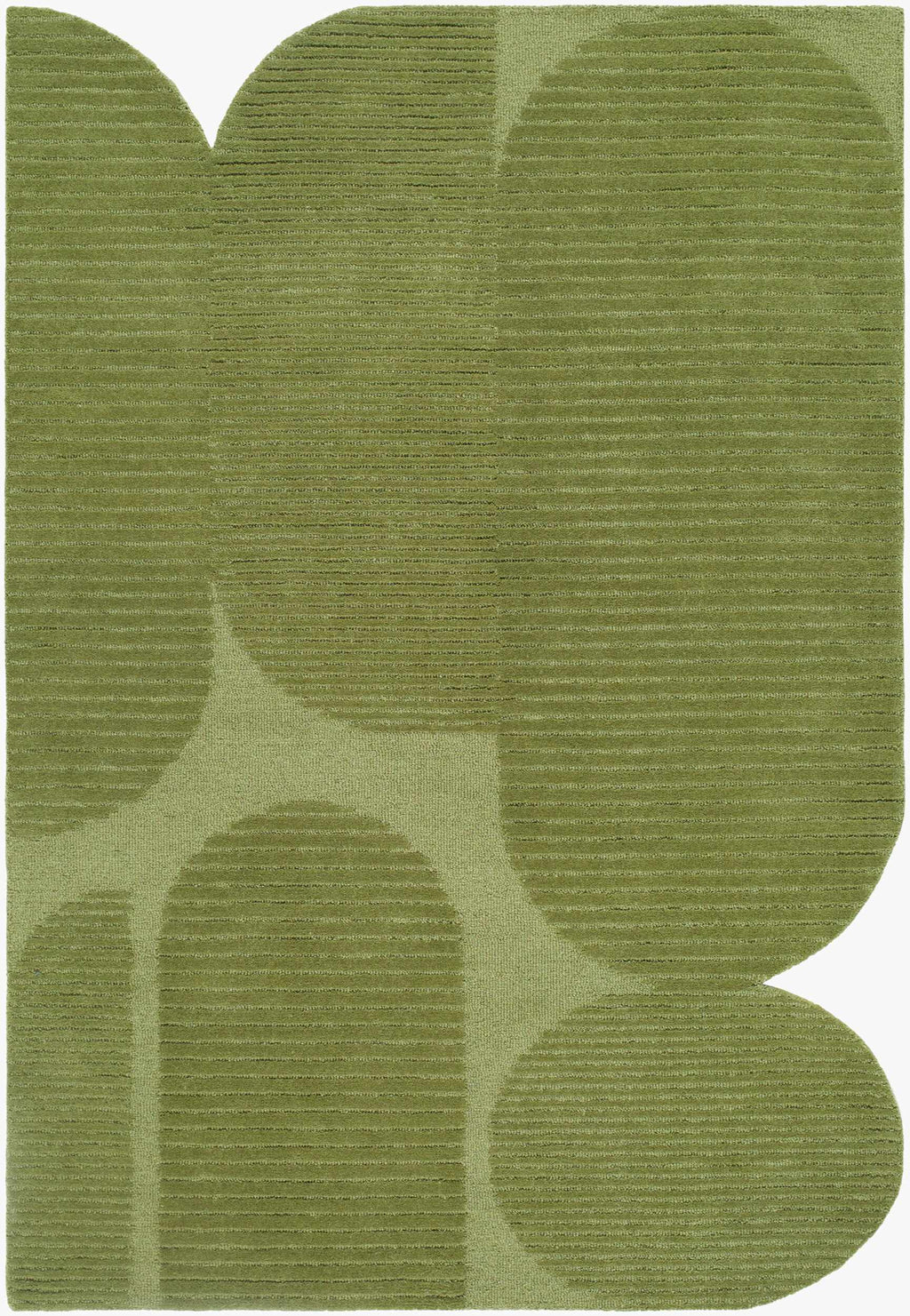 Goci Olive Abstract Hand Tufted Wool Area Rug