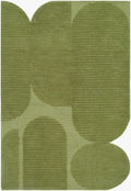 Goci Olive Abstract Hand Tufted Wool Area Rug