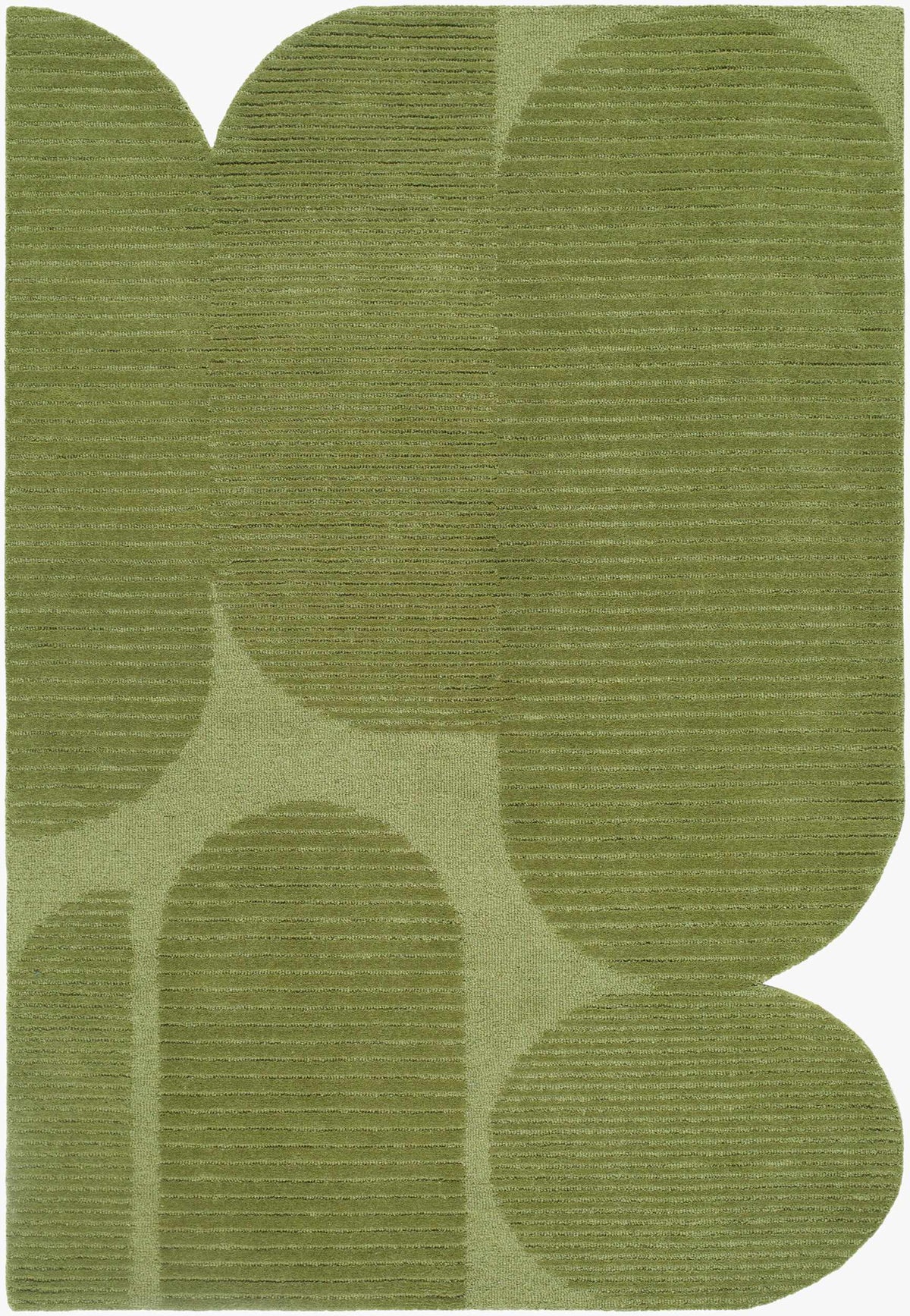 Goci Olive Abstract Hand Tufted Wool Area Rug