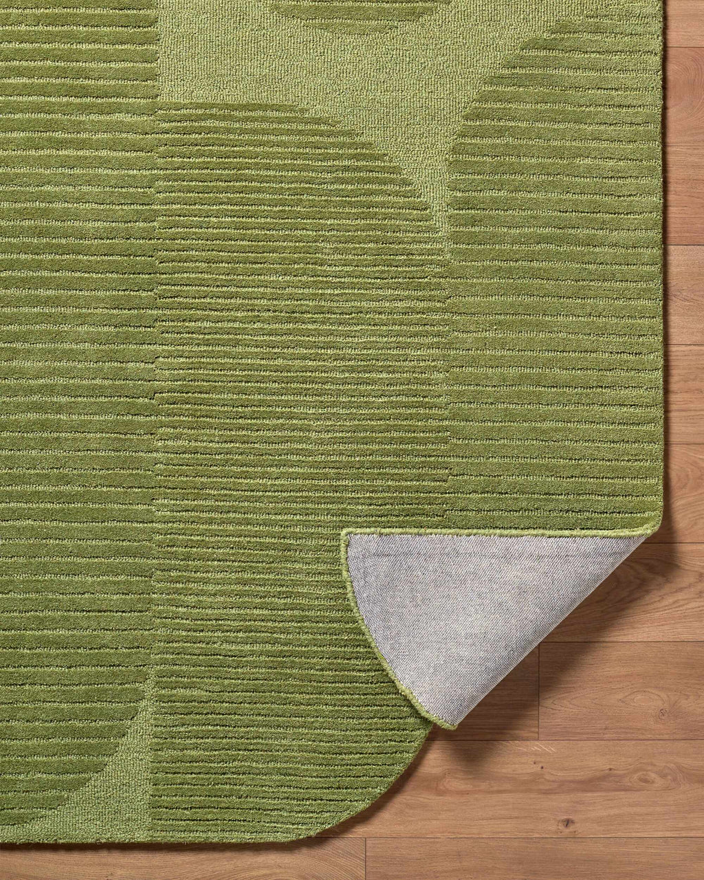 Goci Olive Abstract Hand Tufted Wool Area Rug