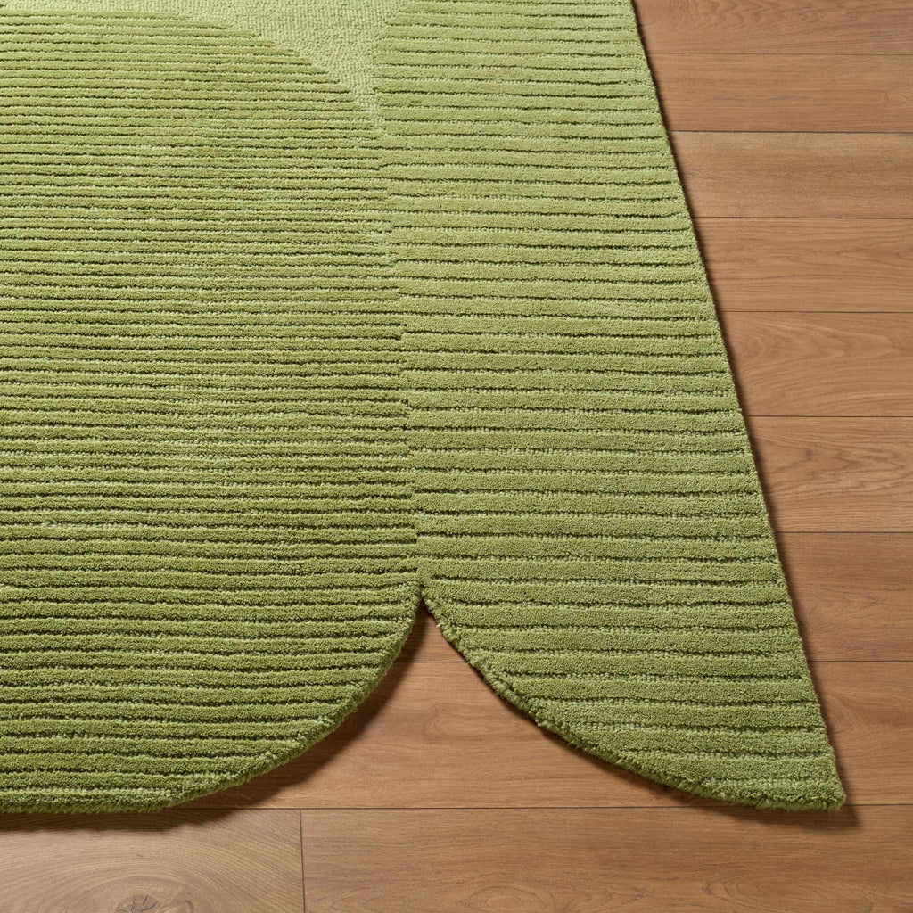 Goci Olive Abstract Hand Tufted Wool Area Rug