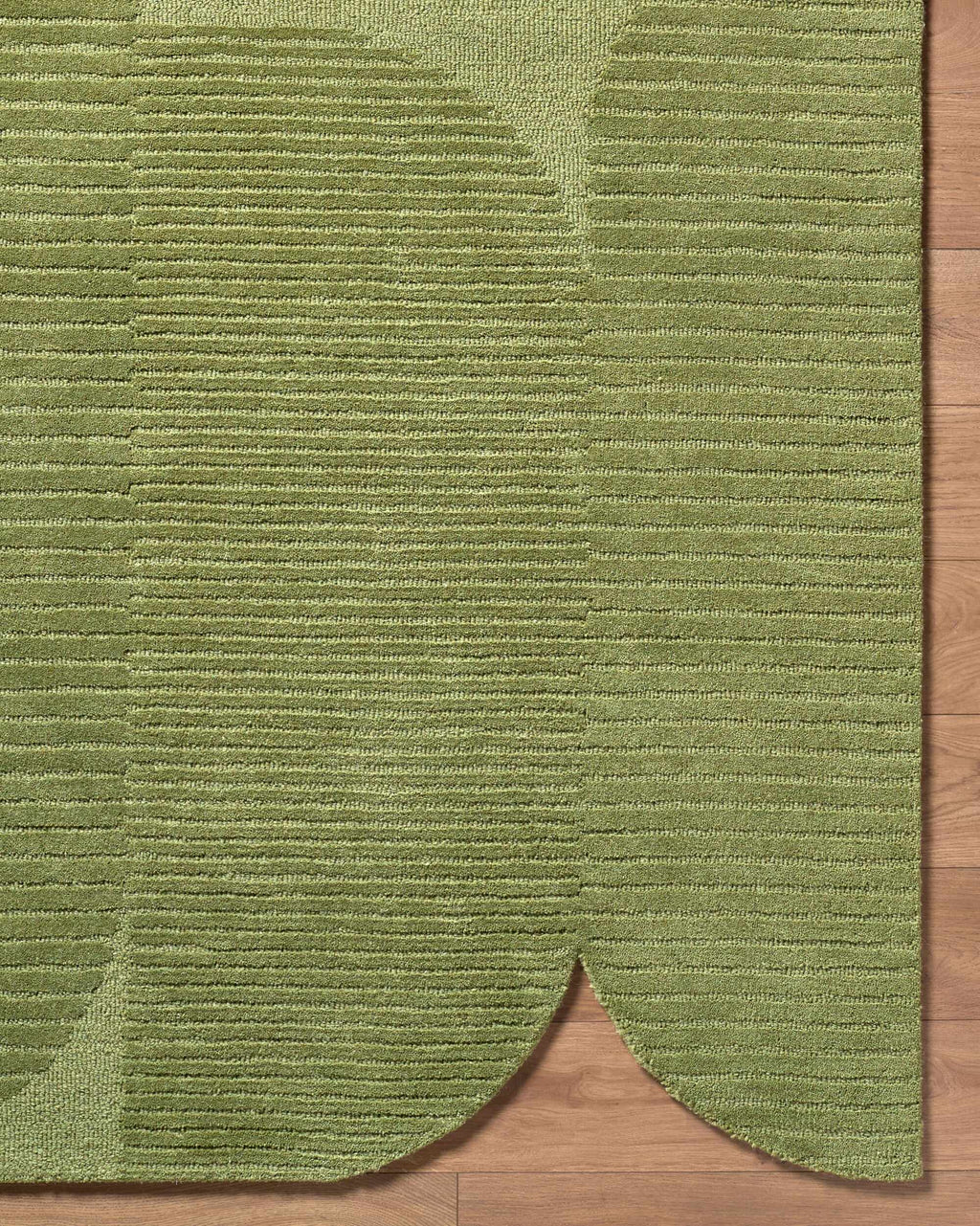 Goci Olive Abstract Hand Tufted Wool Area Rug