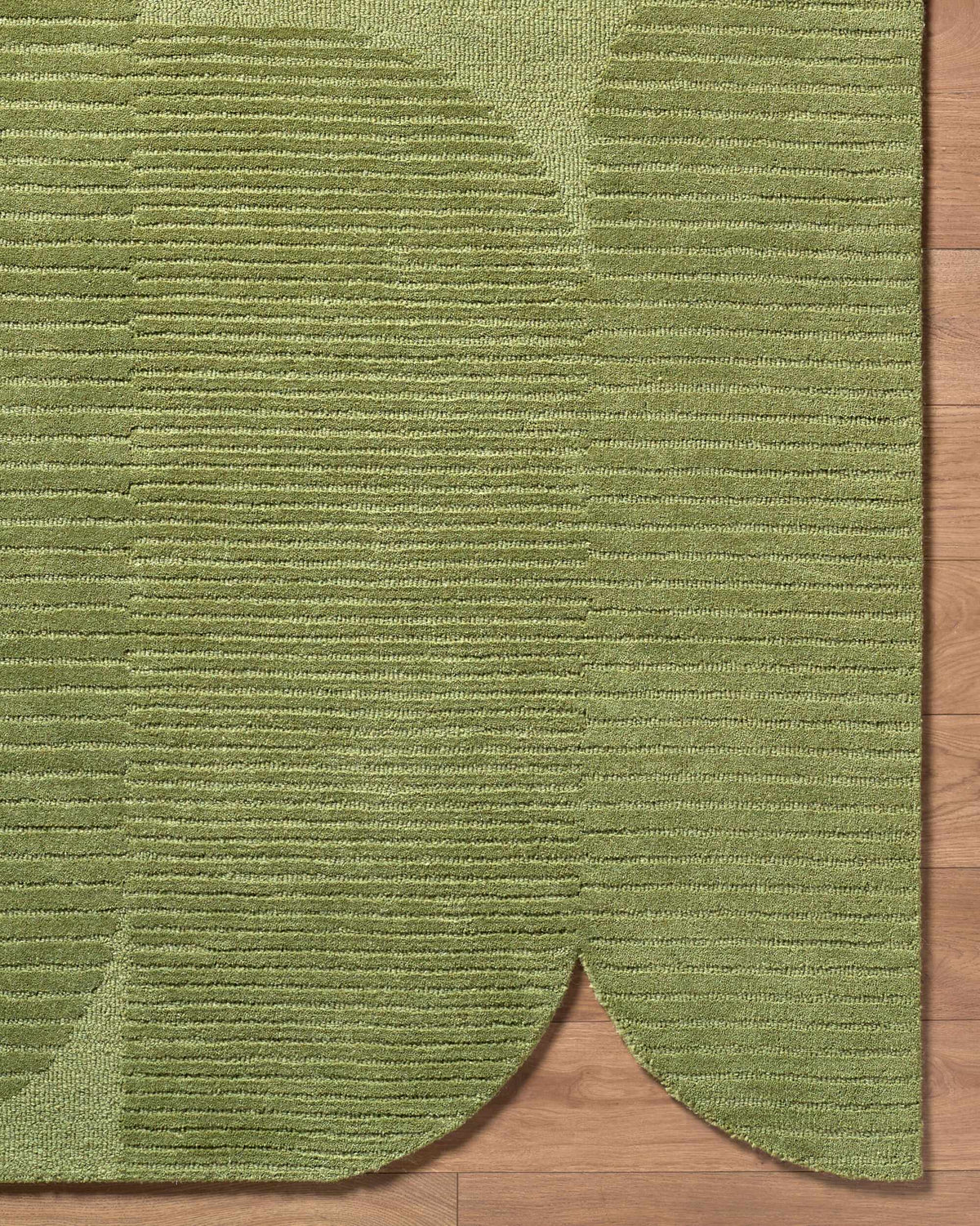 Goci Olive Abstract Hand Tufted Wool Area Rug
