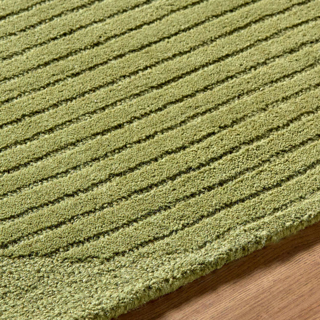 Goci Olive Abstract Hand Tufted Wool Area Rug