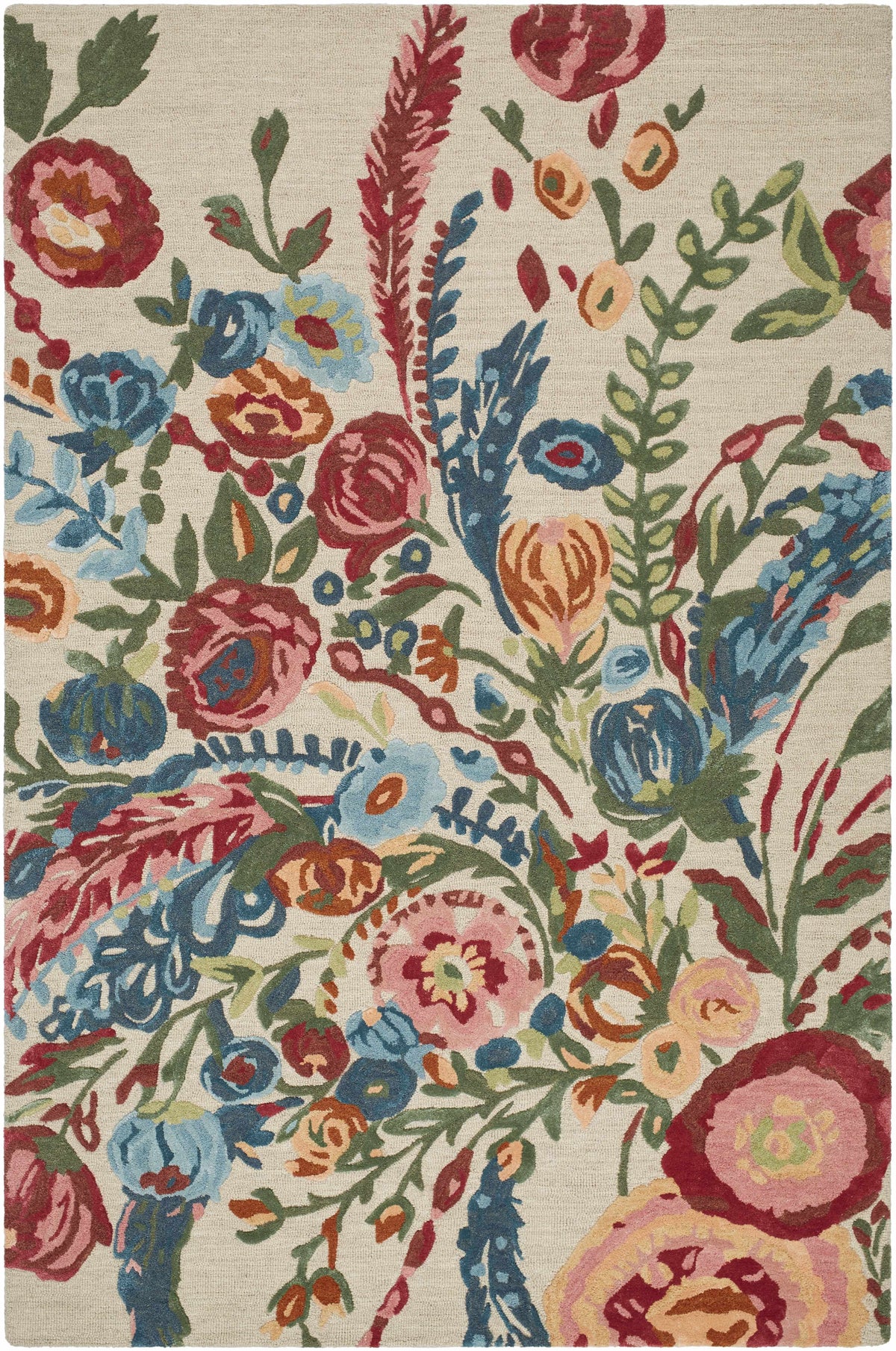 Tuyet Floral Wool Area Rug