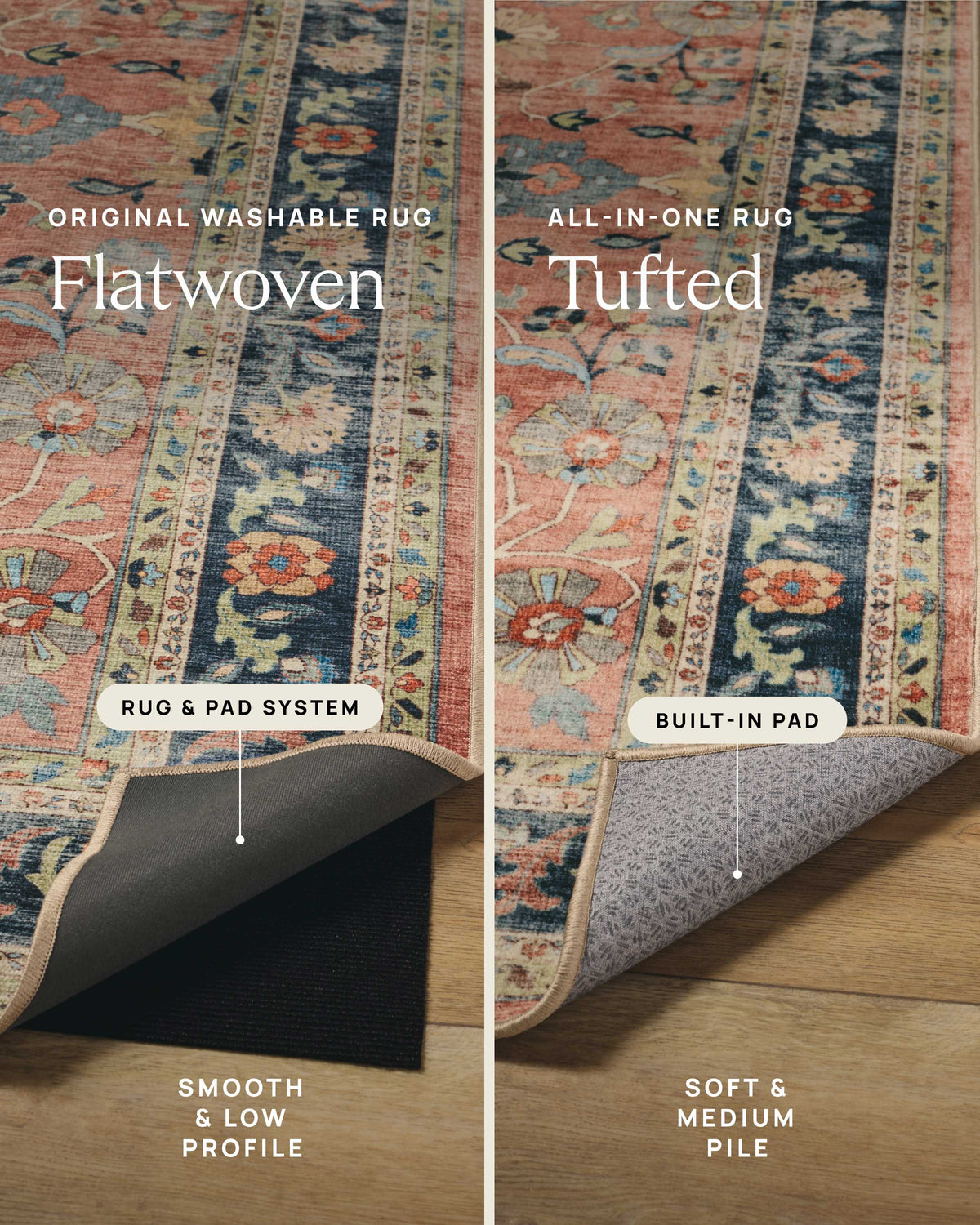 Zellige Blue Flatwoven Rug