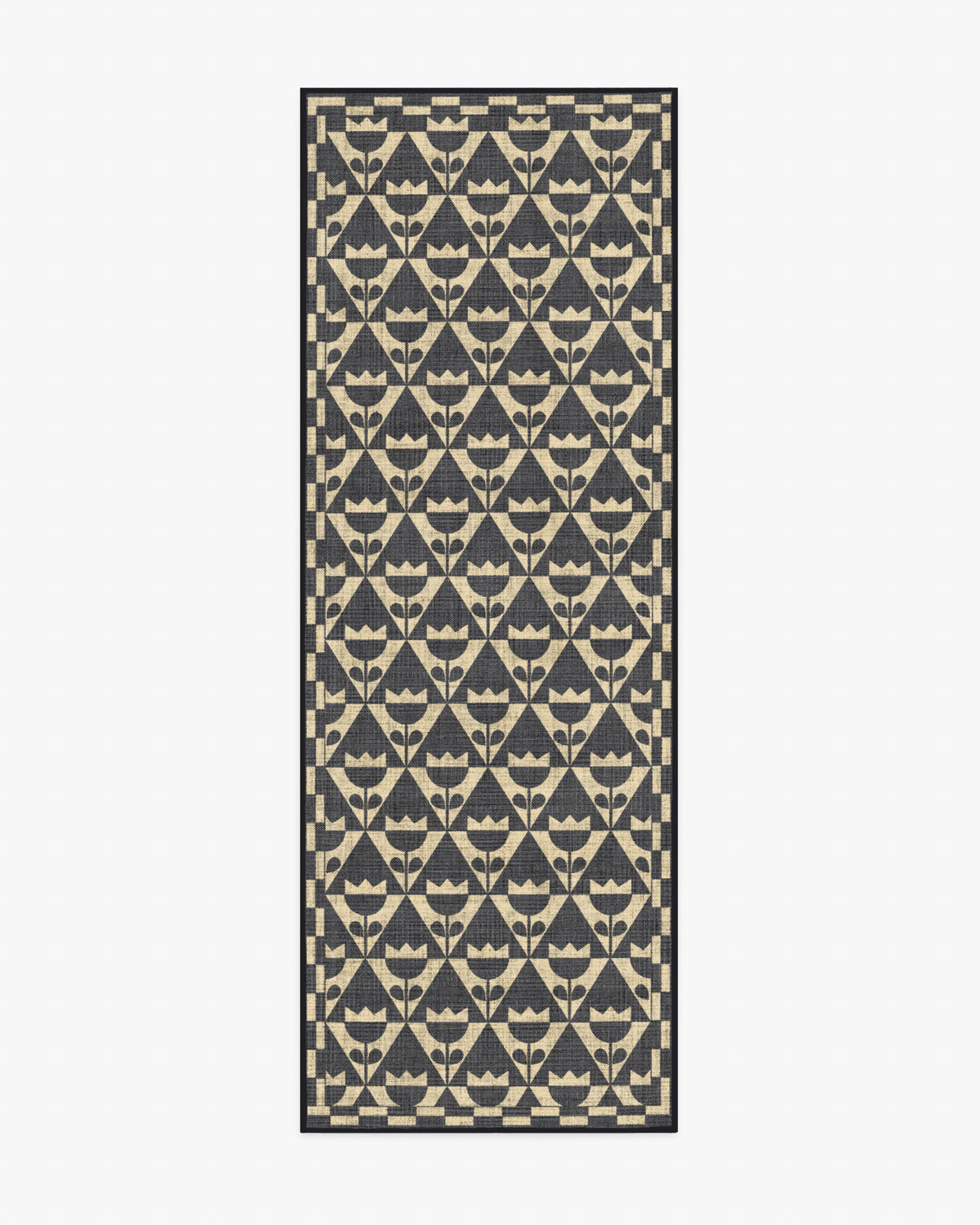 Tulip Heaven Black & Natural Re-Jute Rug by Dan Pelosi