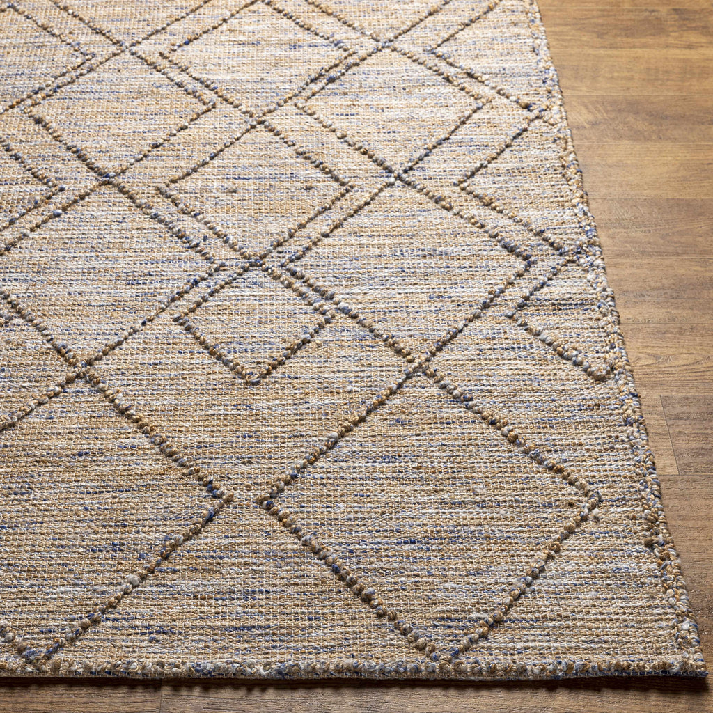 Buse Hand Woven Beige & Blue Area Rug - Clearance