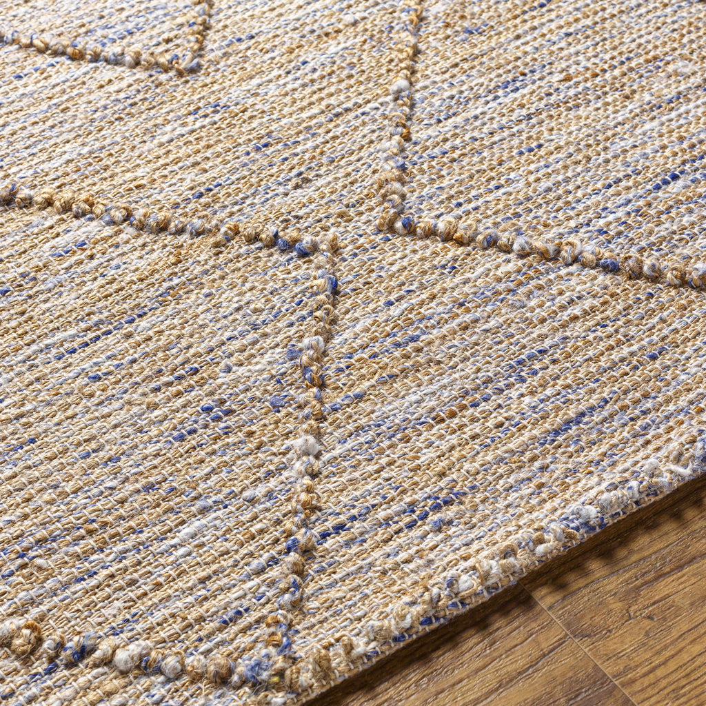 Buse Hand Woven Beige & Blue Area Rug - Clearance