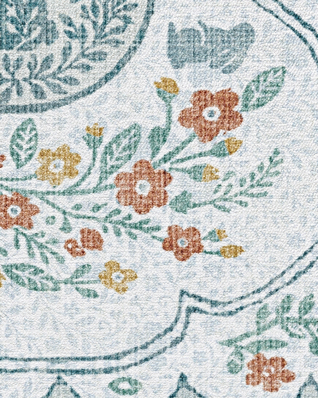 Twin Bunny Border Blue Rug