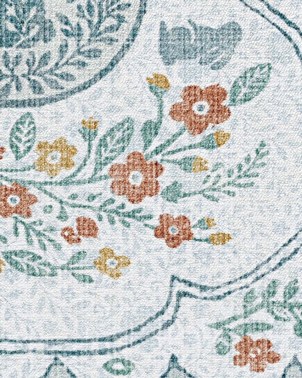 Twin Bunny Border Blue Rug