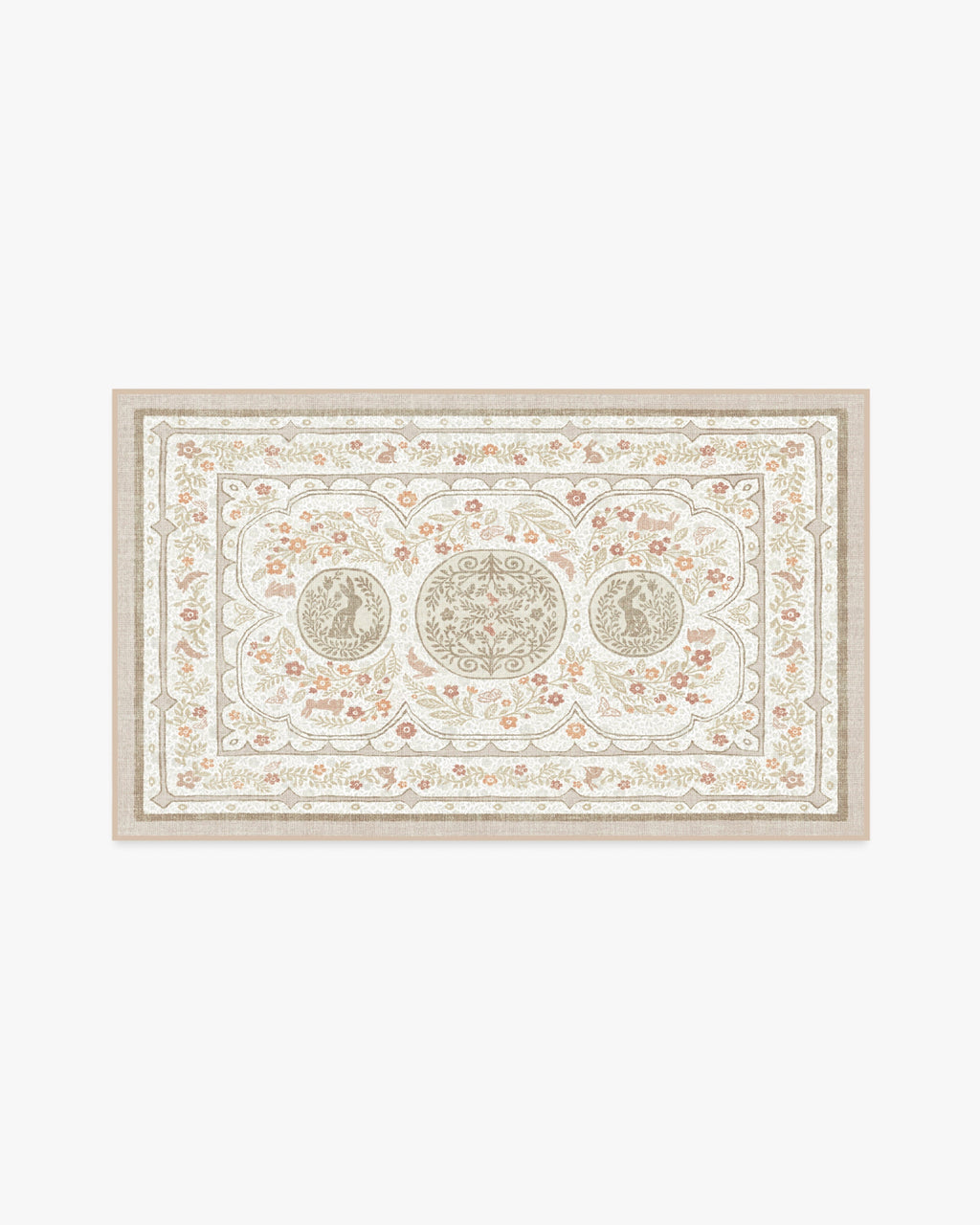 Twin Bunny Border Natural Rug