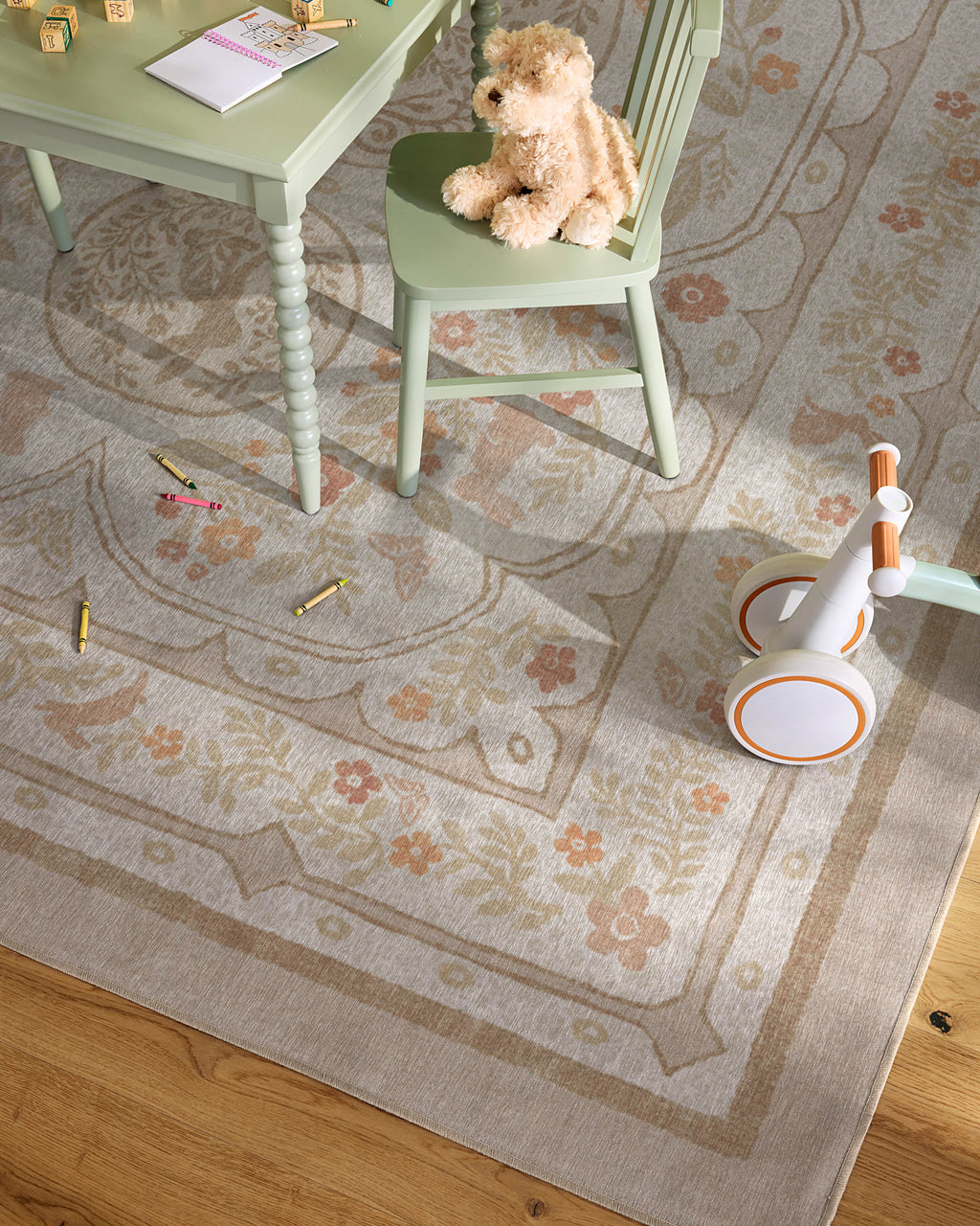 Twin Bunny Border Natural Rug