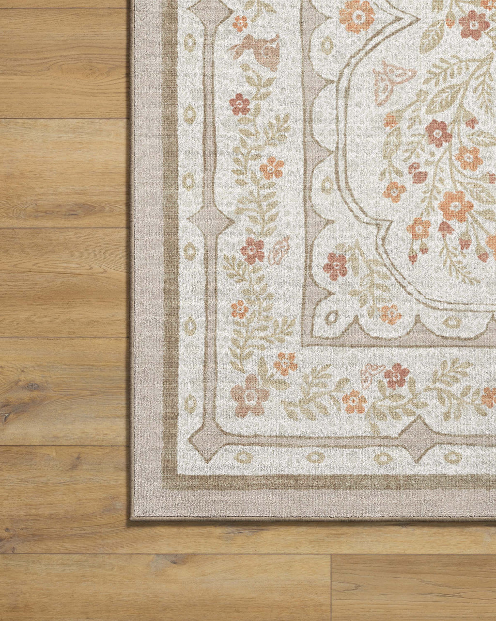 Twin Bunny Border Natural Rug