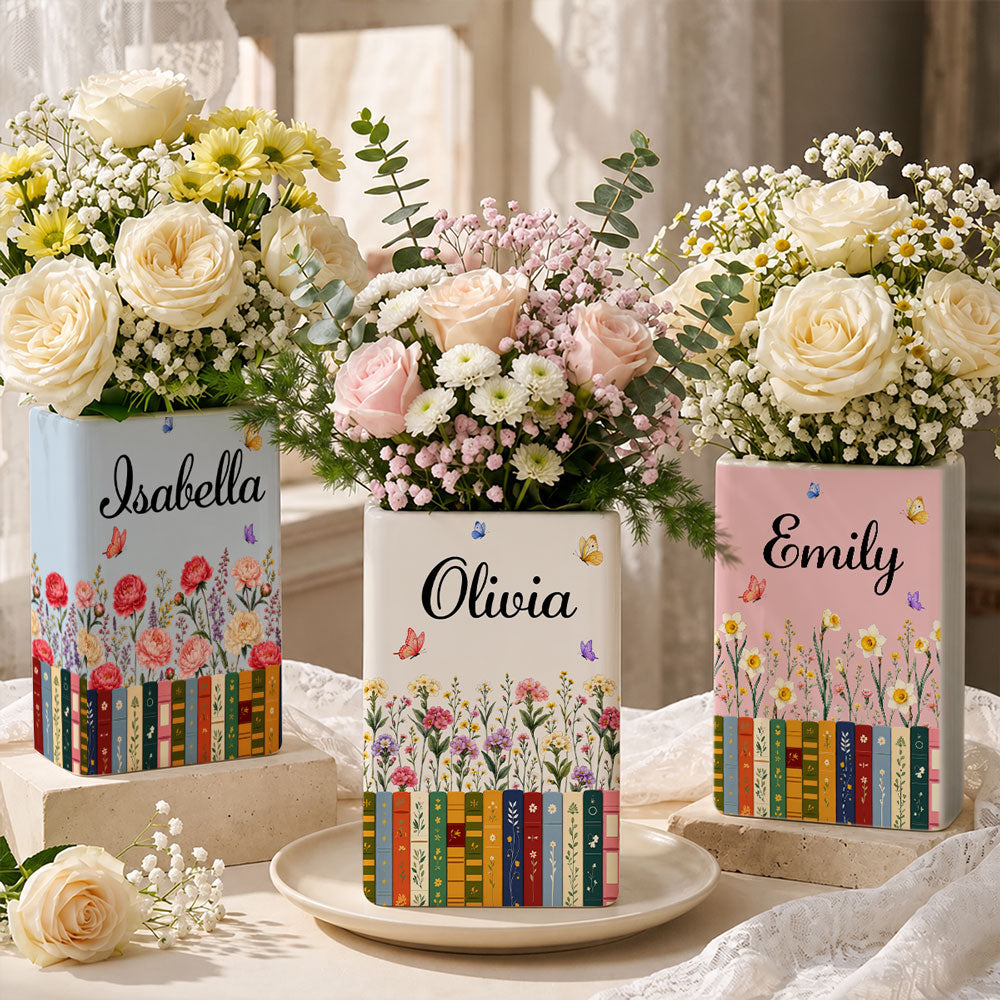 A Story In Every Flower - Personalized Ceramic Book Vase