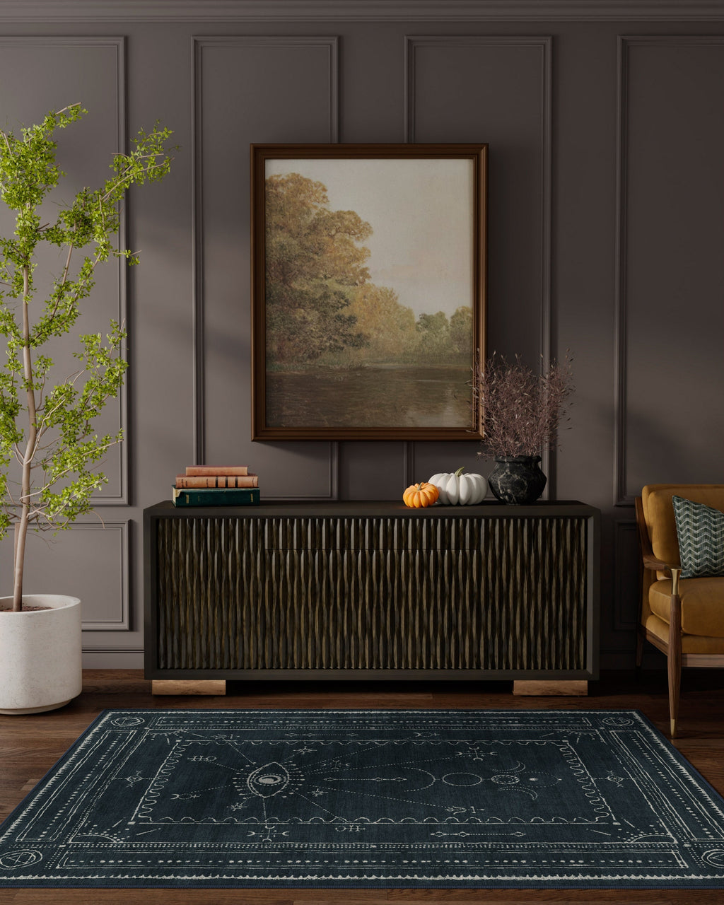 Velith Midnight Blue Flatwoven Rug
