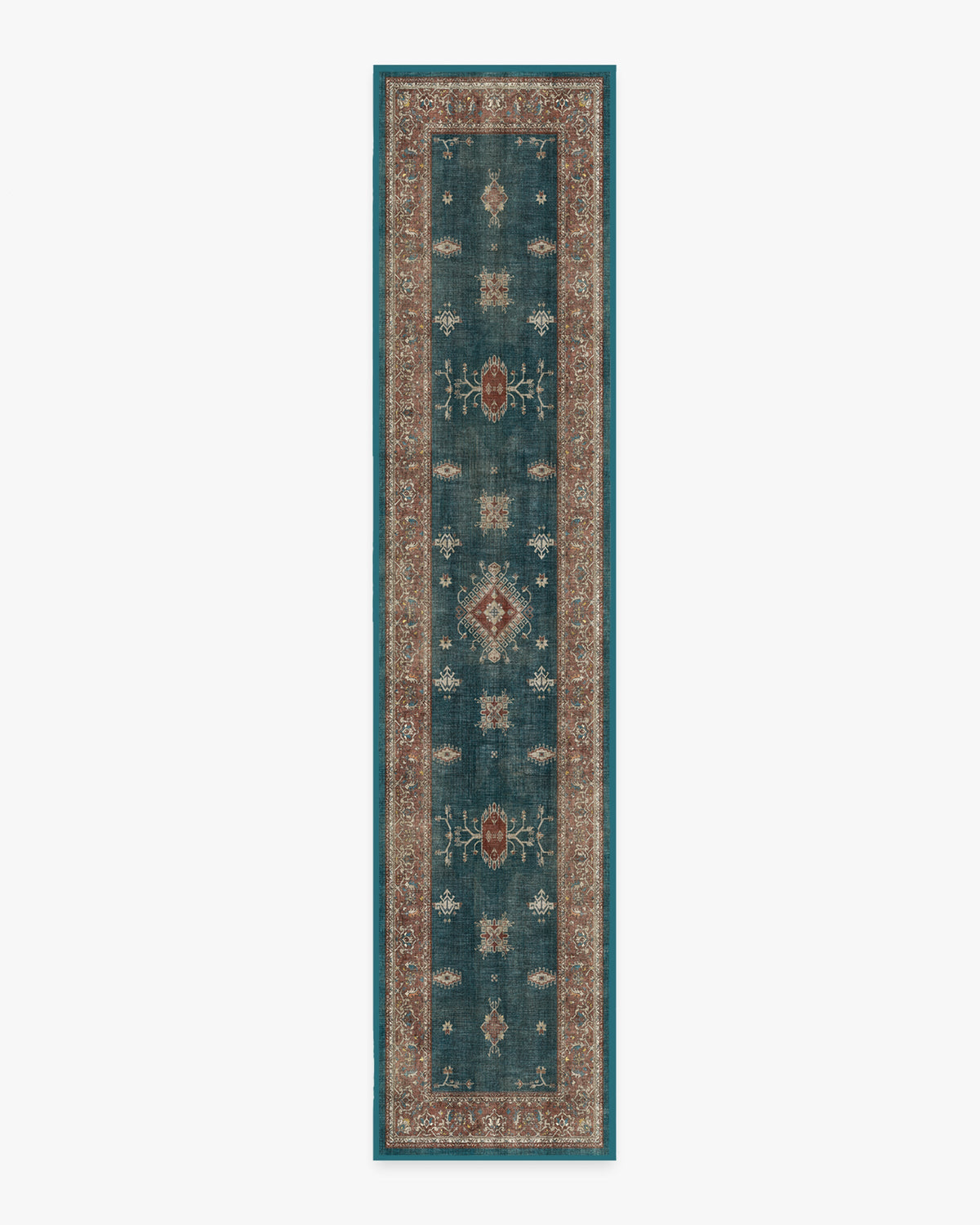Verena Teal Blue Flatwoven Rug