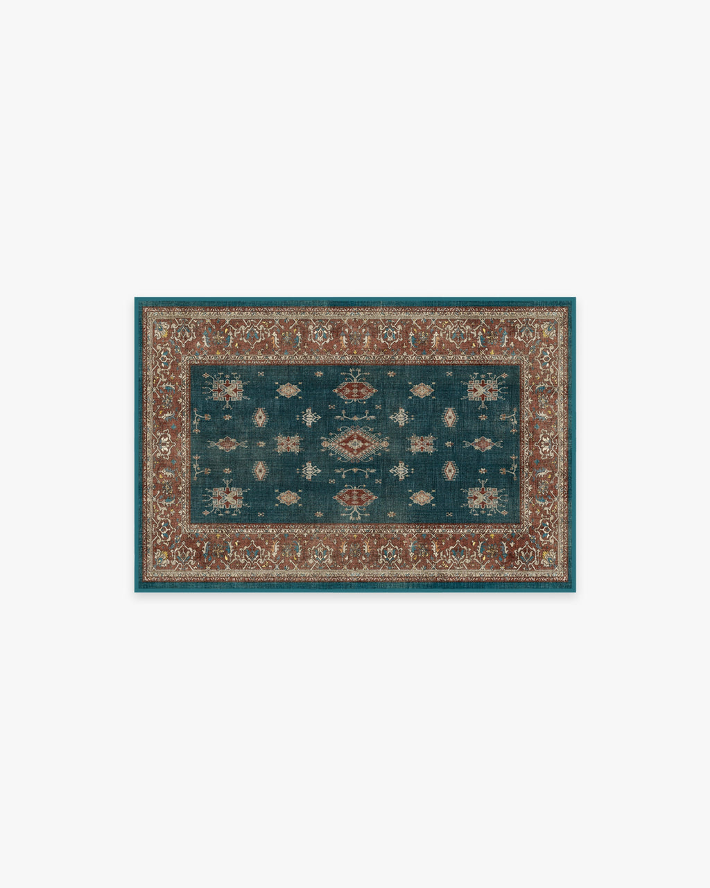 Verena Teal Blue Flatwoven Rug