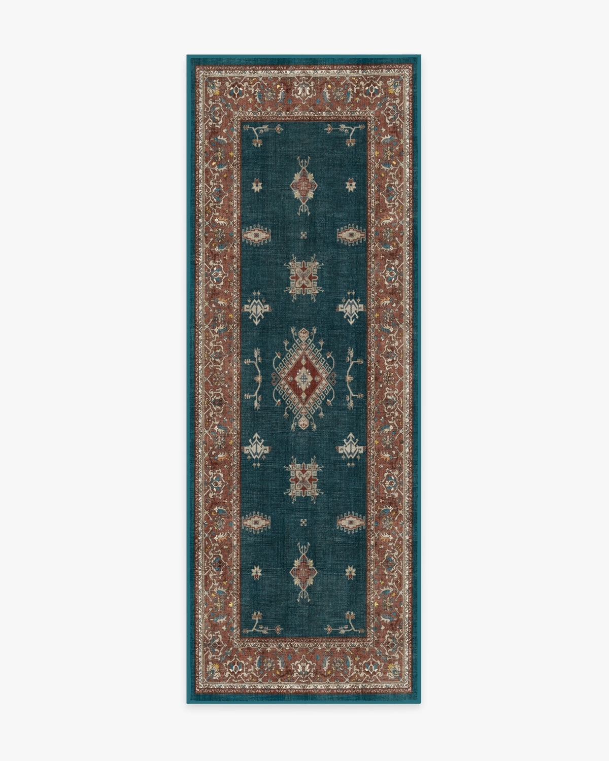 Verena Teal Blue Flatwoven Rug
