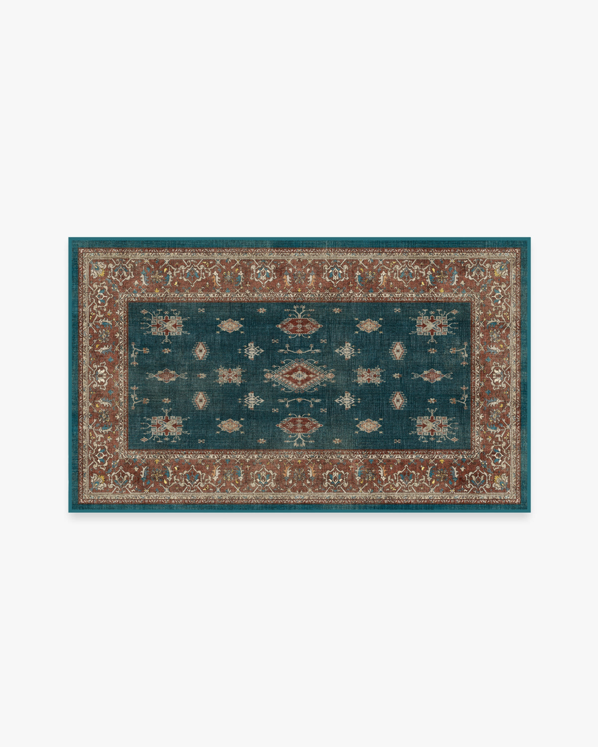 Verena Teal Blue Flatwoven Rug
