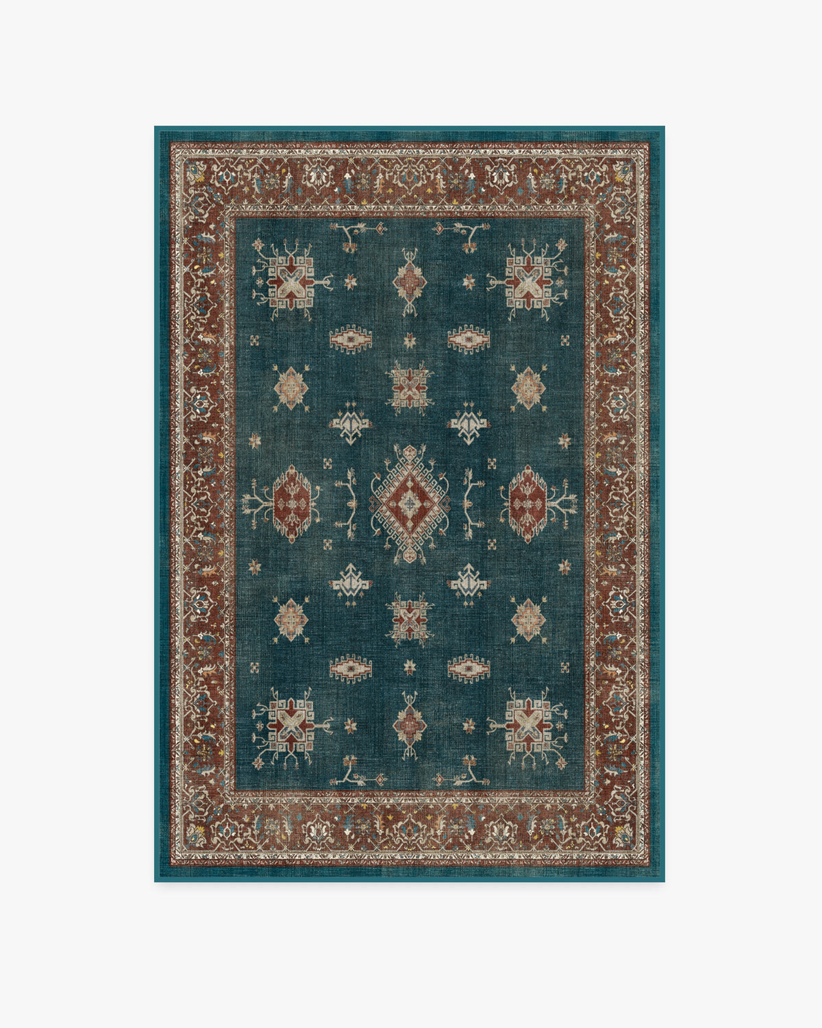 Verena Teal Blue Flatwoven Rug