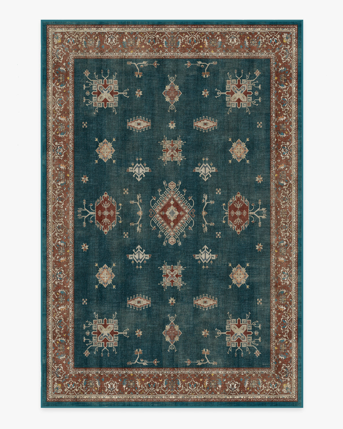 Verena Teal Blue Flatwoven Rug