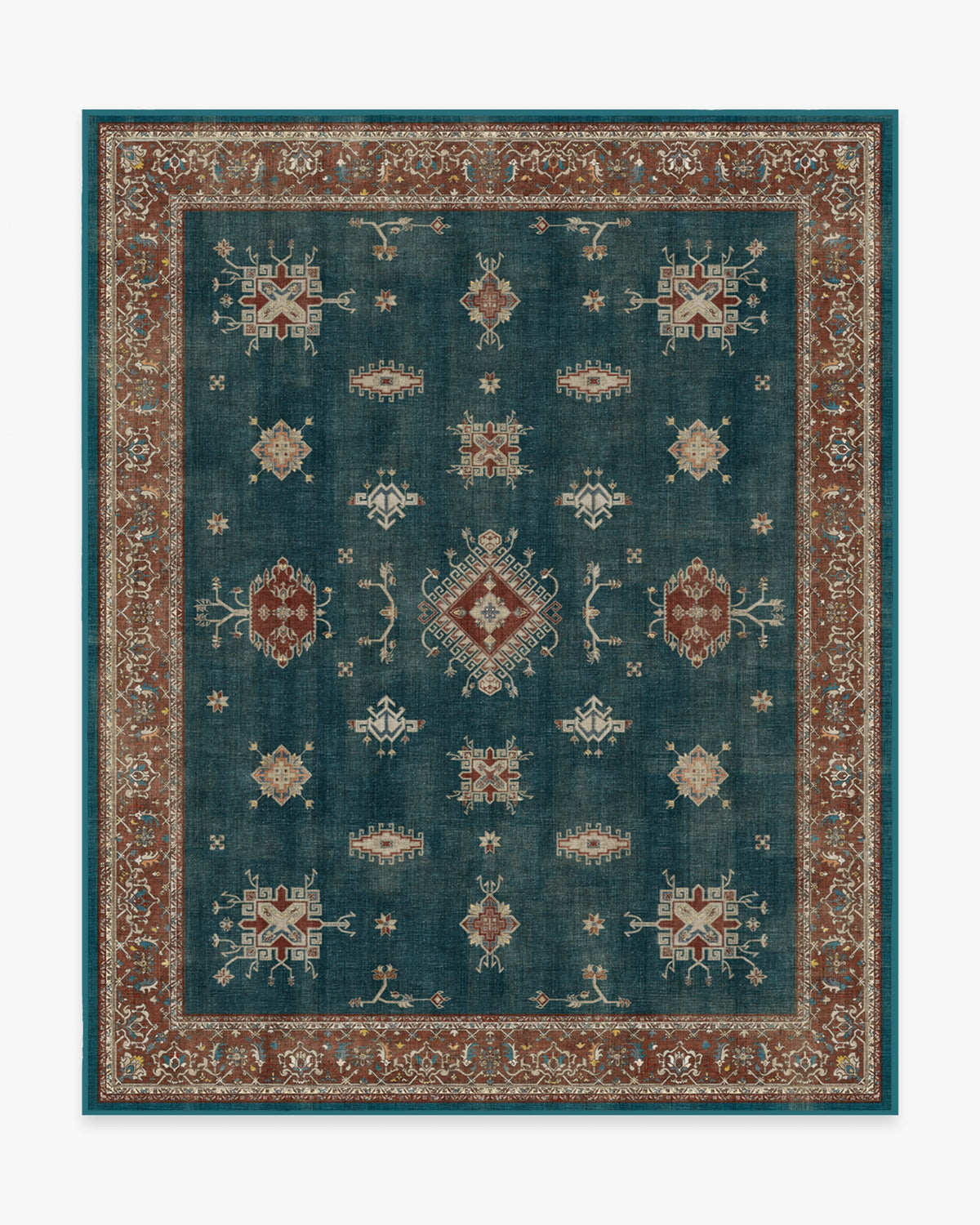 Verena Teal Blue Flatwoven Rug
