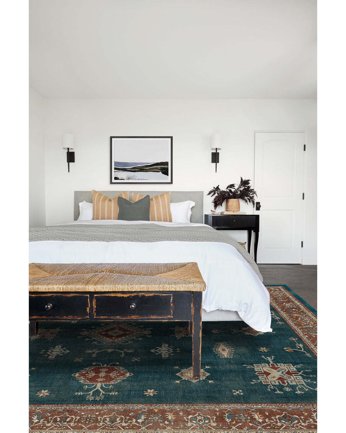 Verena Teal Blue Flatwoven Rug