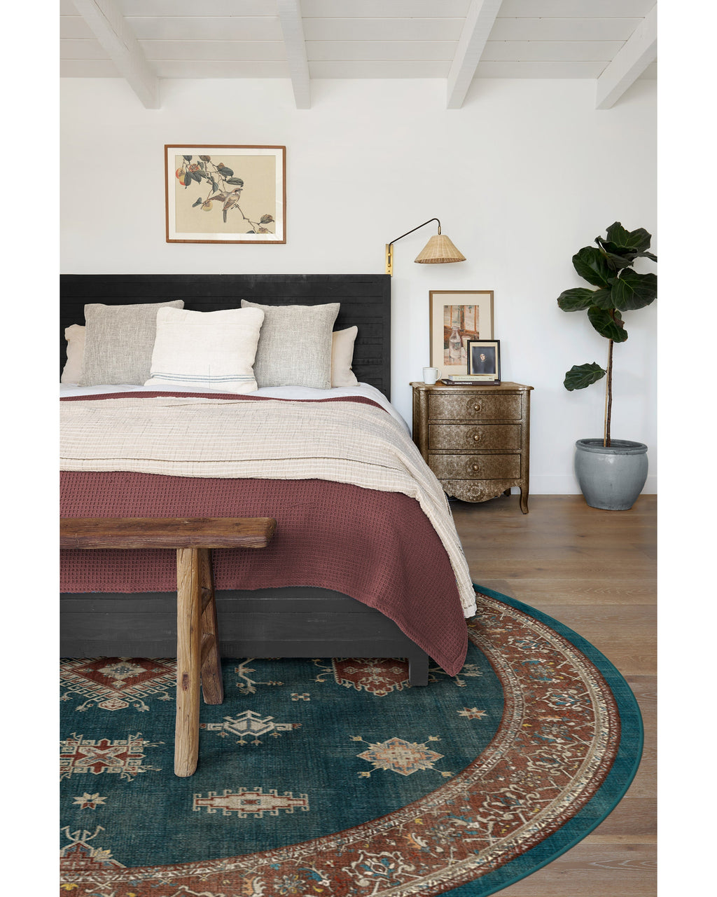 Verena Teal Blue Flatwoven Rug