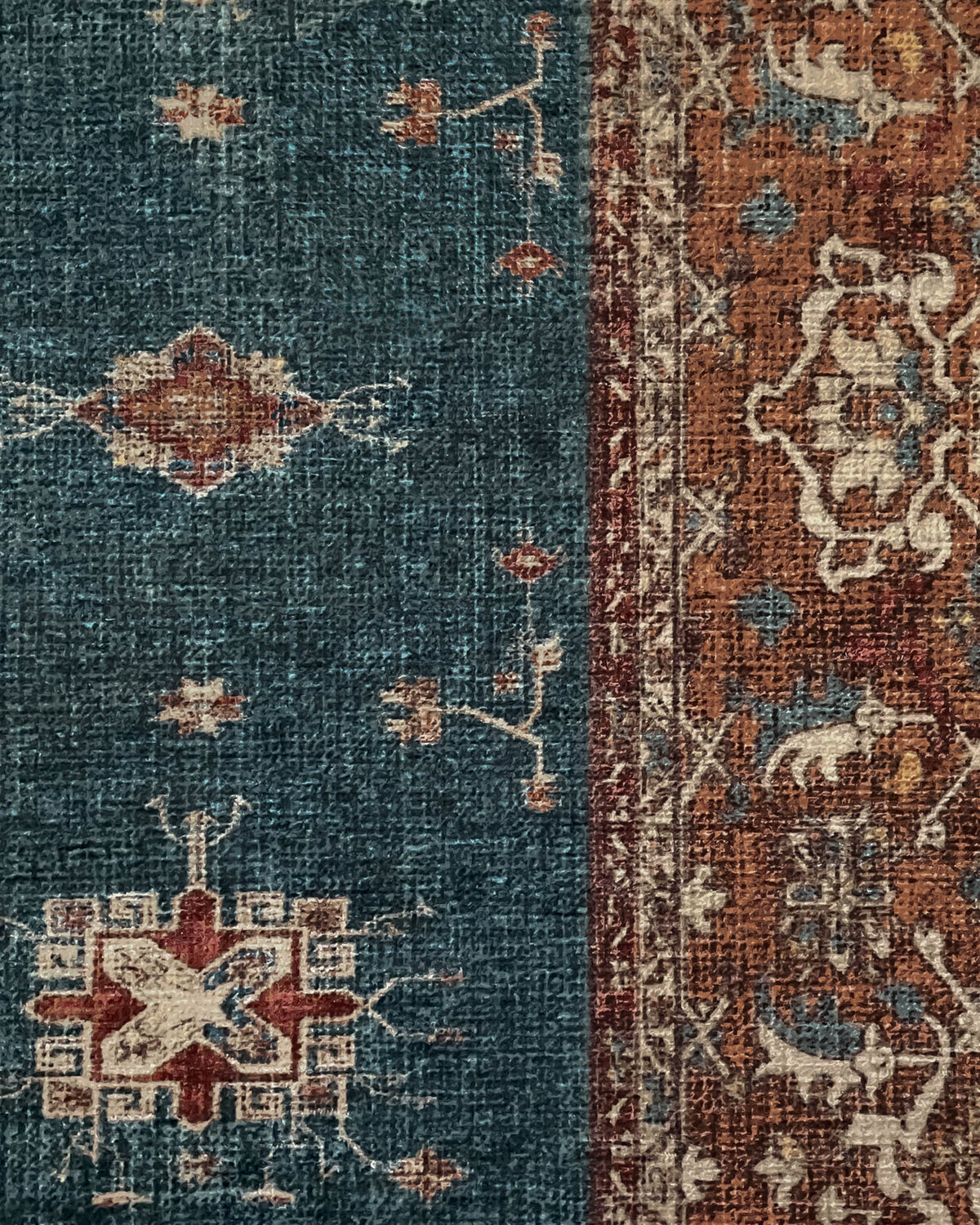 Verena Teal Blue Flatwoven Rug