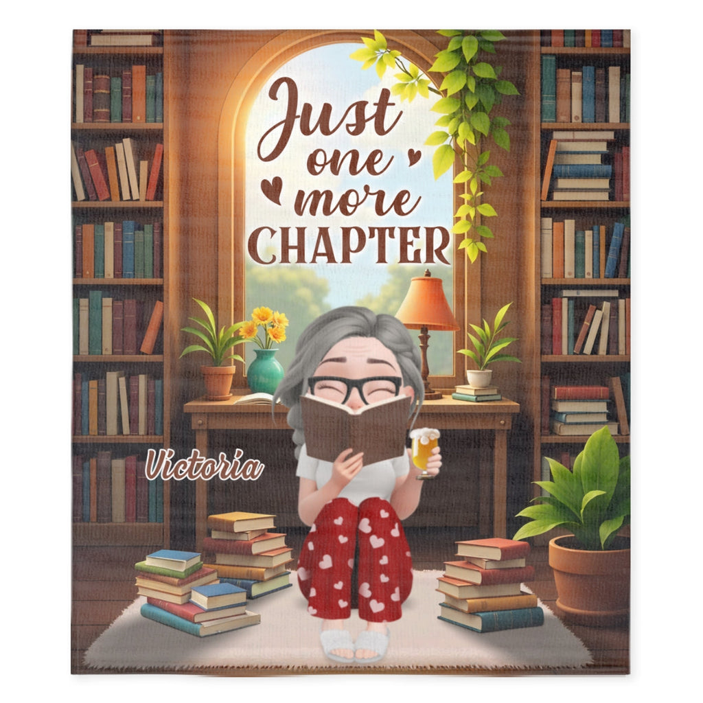 A Girl And Her Books - Personalized Fleece Blanket