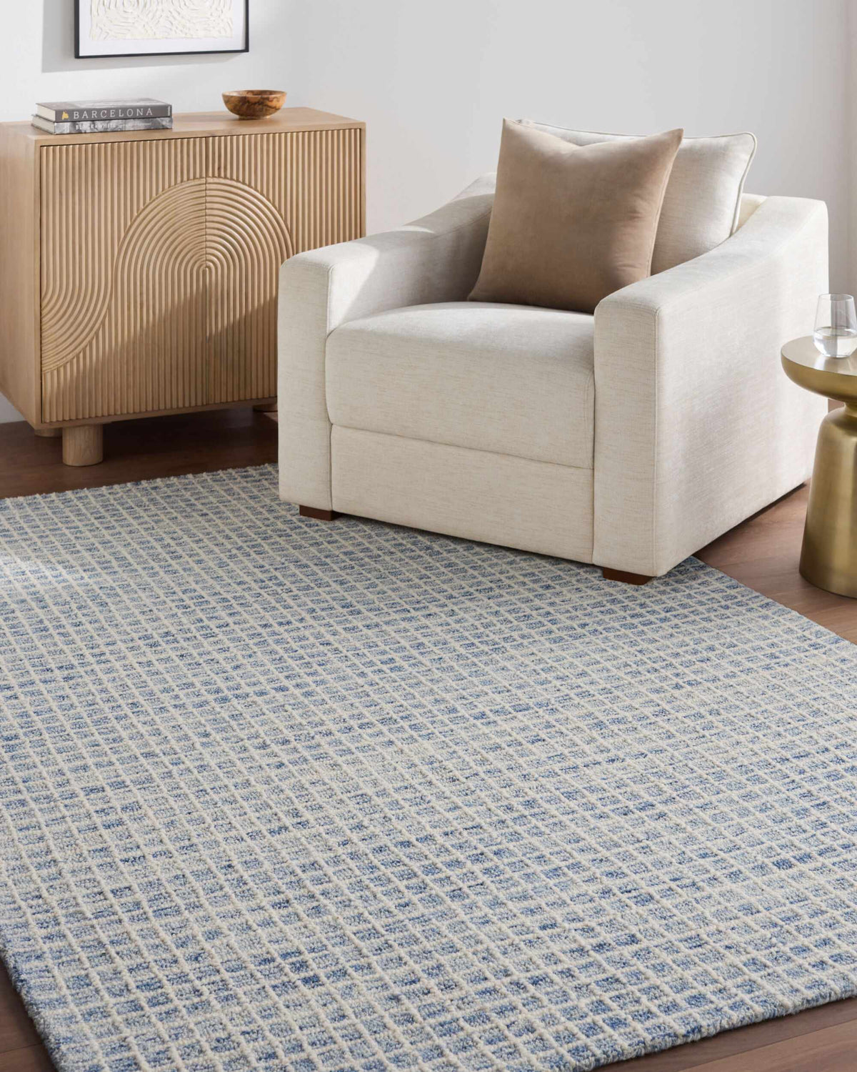 Rozenburg Blue Wool Handmade Area Rug