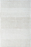 Ivaryn Ivory Subtle Linear Textured Wool Handmade Area Rug