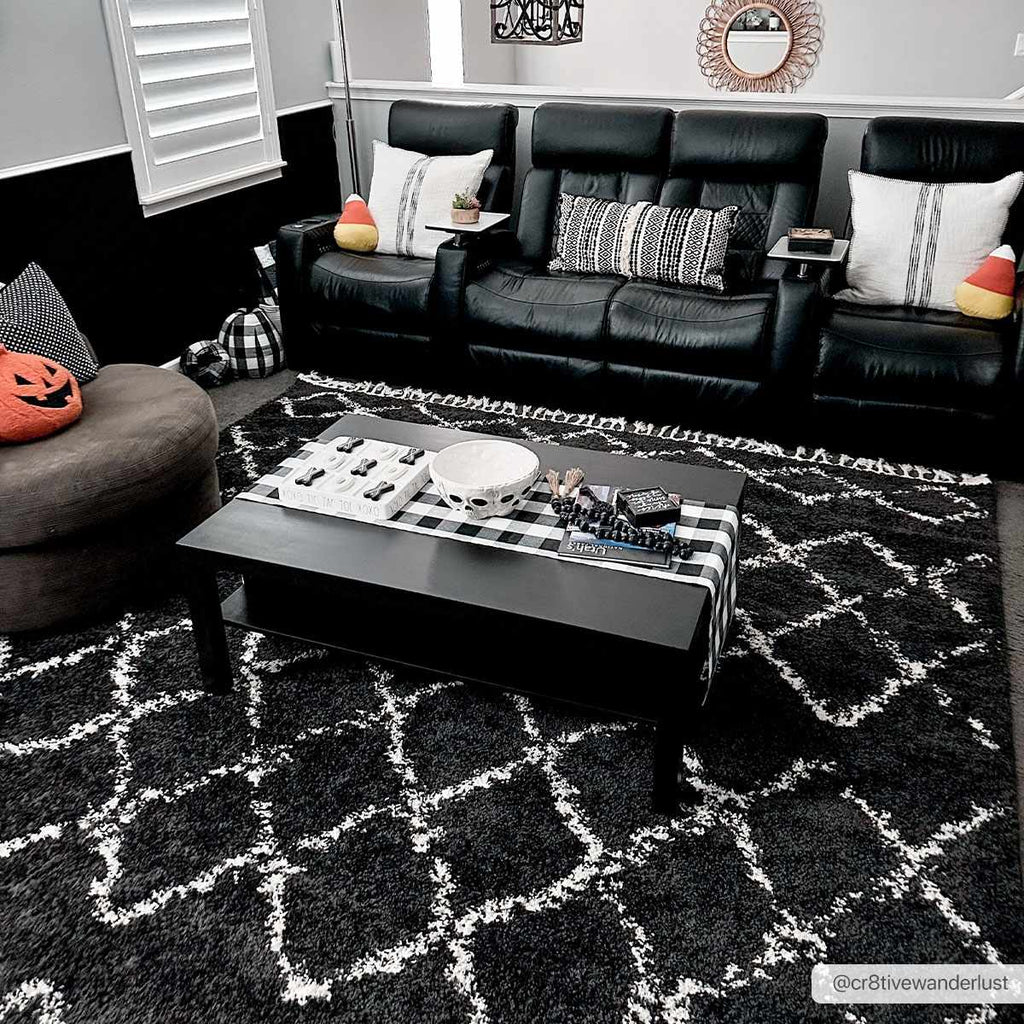 Wallagrass Black Moroccan Shag Rug - Clearance