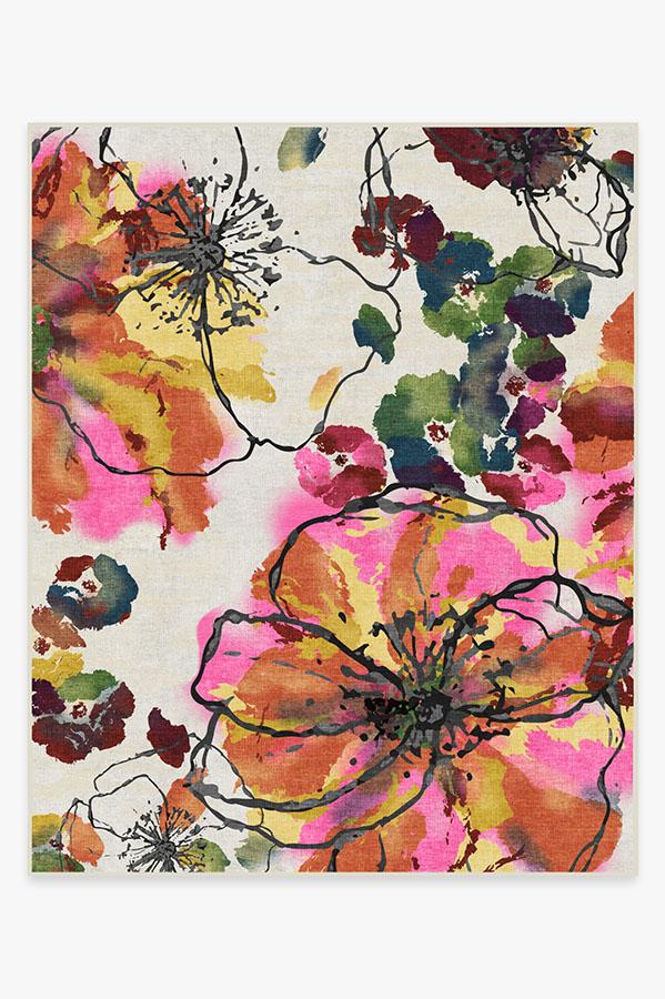 Watercolour Floral Multicolour Flatwoven Rug