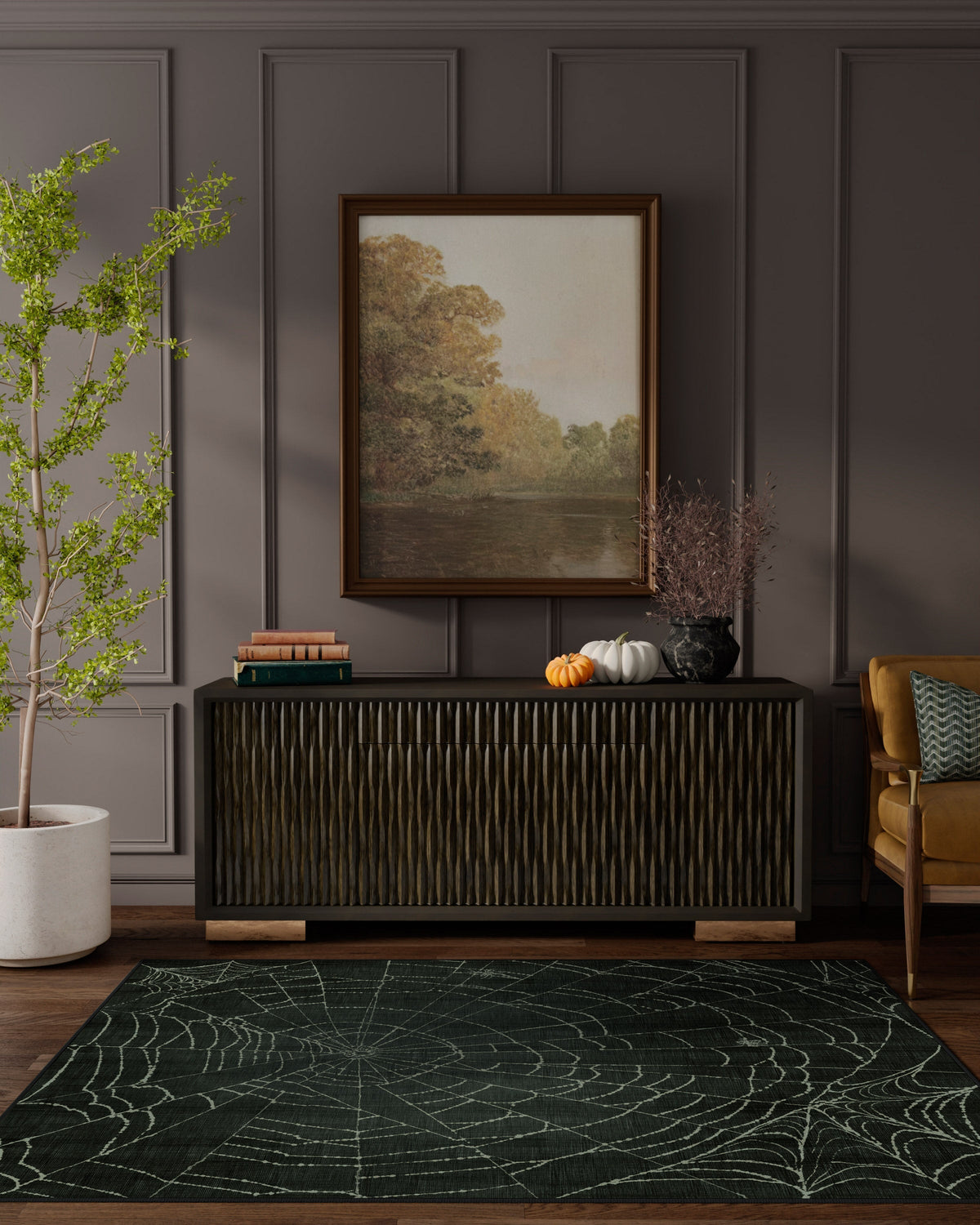 Web Soft Black Flatwoven Rug