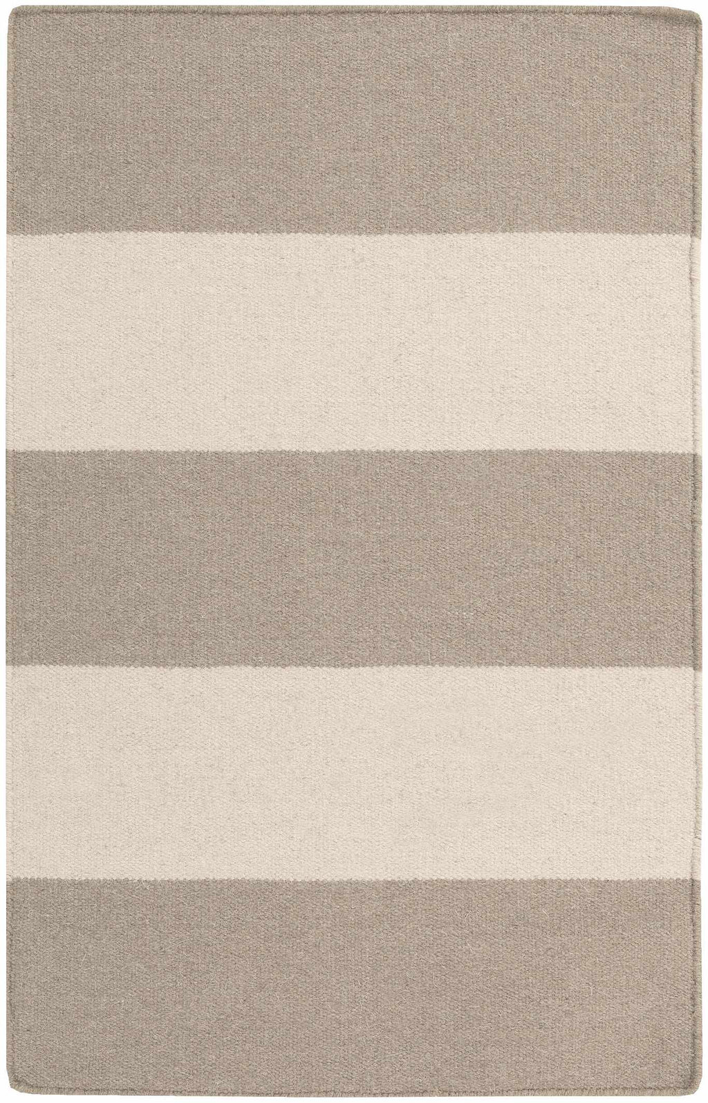 Ingersoll Beige&Gray Striped Wool Area Rug - Clearance
