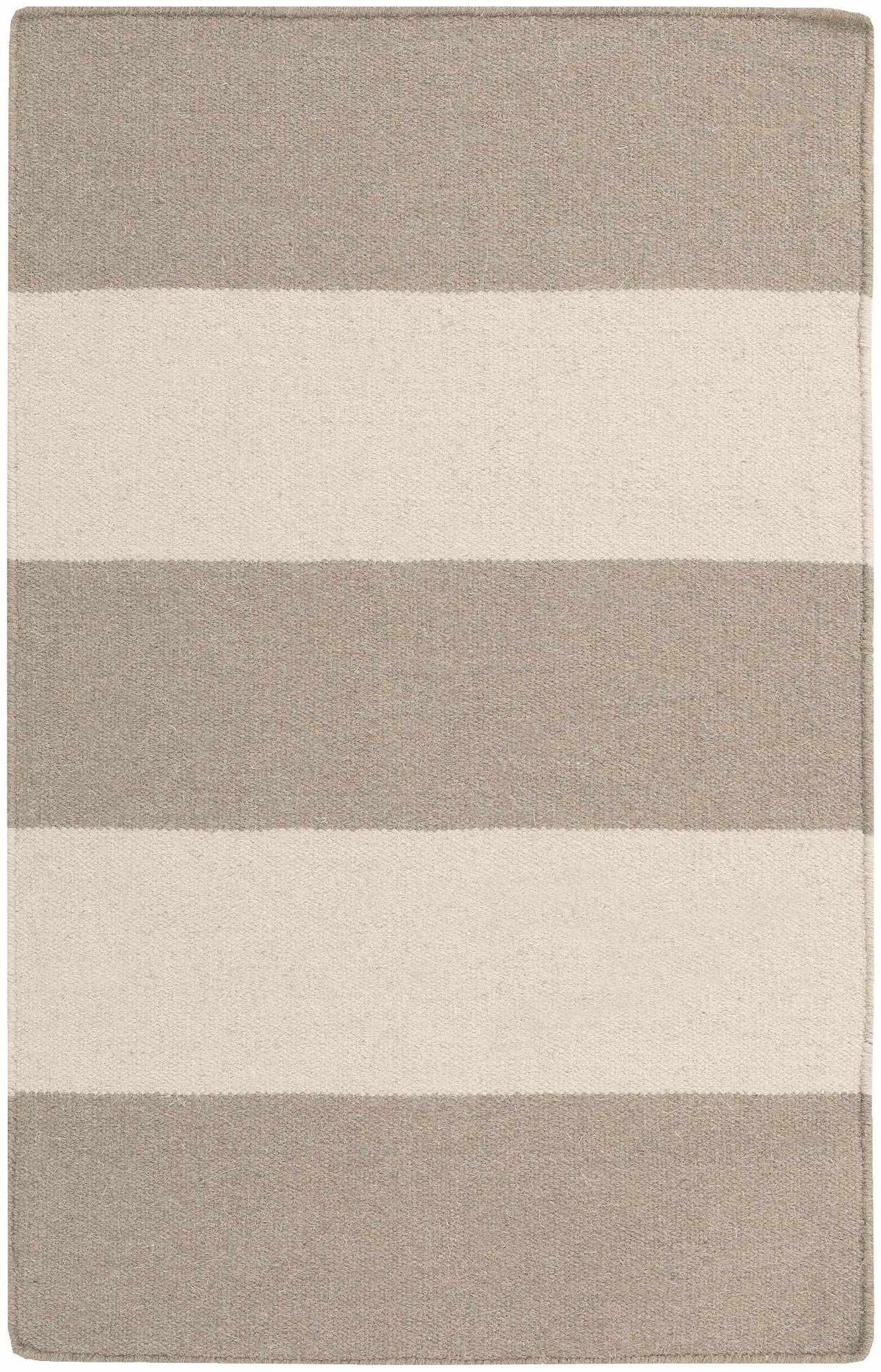 Ingersoll Beige&Gray Striped Wool Area Rug - Clearance