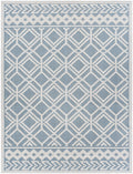 Wingina 8x10 Ice Blue Trellis Outdoor Rug - Clearance